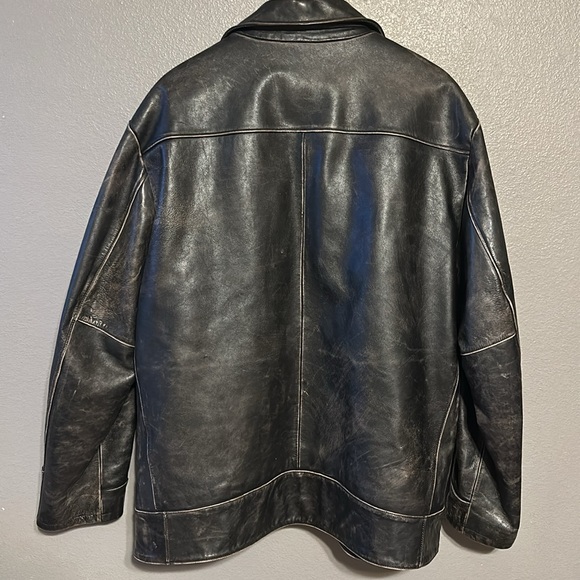 GAP Brand VINTAGE. Mens Size 2XX Genuine Leather Bomber Jacket Like New! - Picture 8 of 16